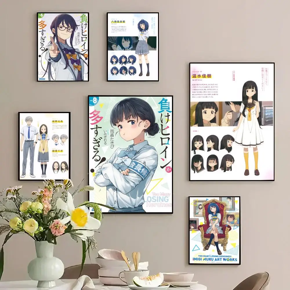 Pôster Too Many Losing HeroinesS, pôster personalizado em PP, adesivo de parede espesso para decoração de casa