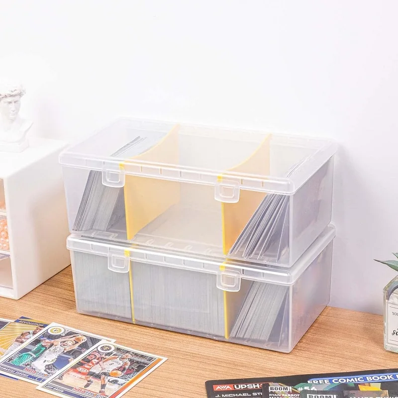 Compartment Photocards Storage Box Transparent Stickers Card Holder Desk Storage Organizer Classification Box Stationery