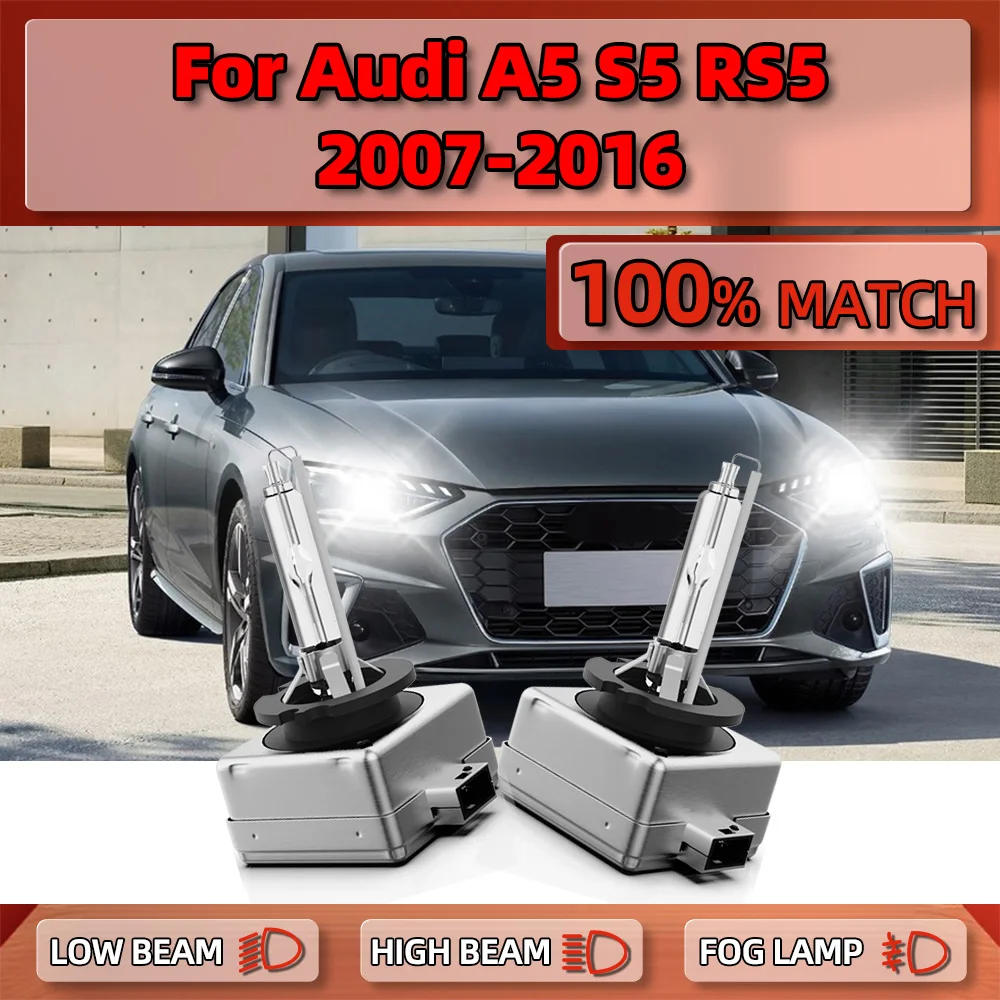 

2Pcs 35W HID Xenon Bulbs Car Headlight 12V 6000K D3S Auto Xenon Headlamps For Audi A5 S5 RS5 2007-2011 2012 2013 2014 2015 2016