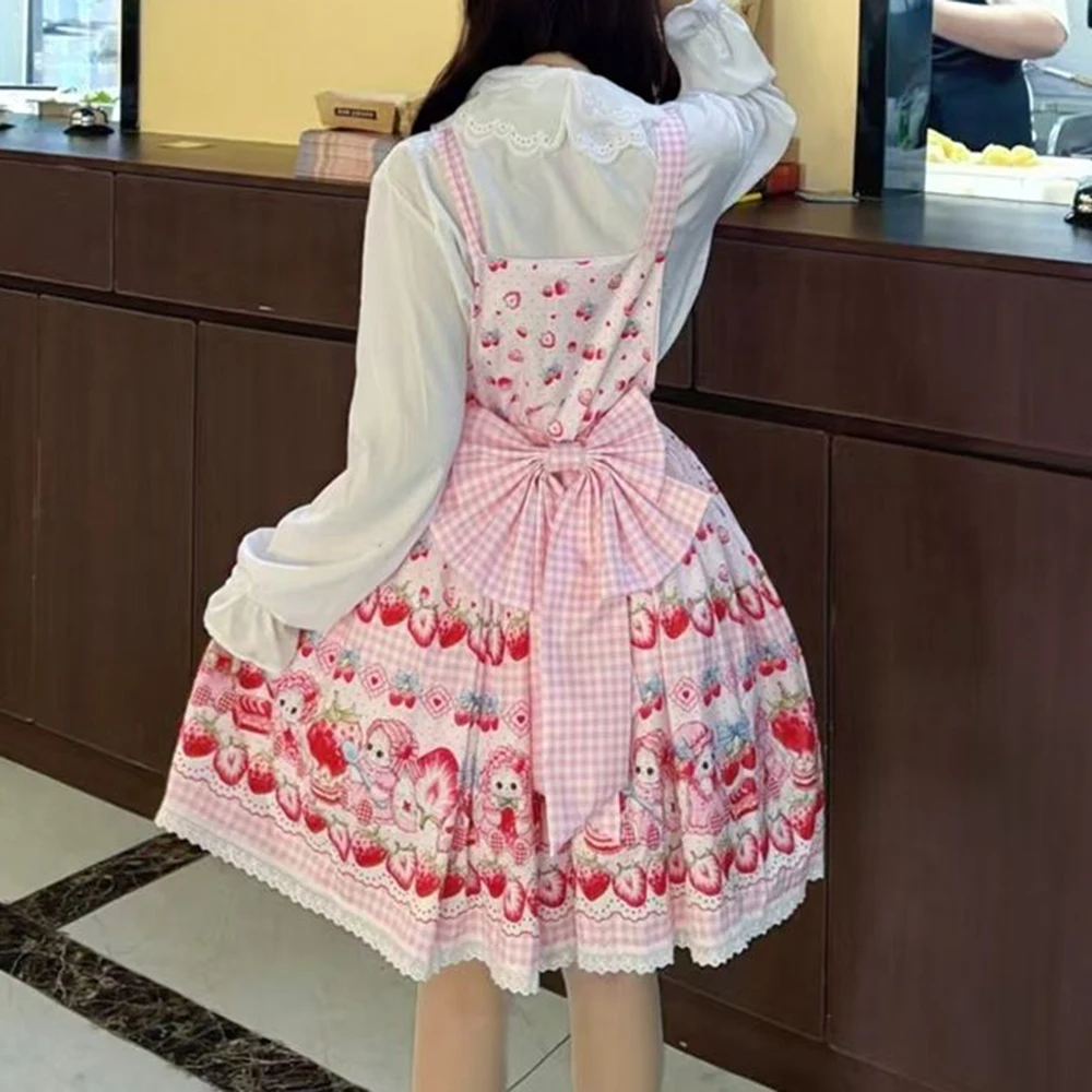 New carnival strawberry rabbit lolita original genuine cute jsk strap skirt lolita daily versatile sweet