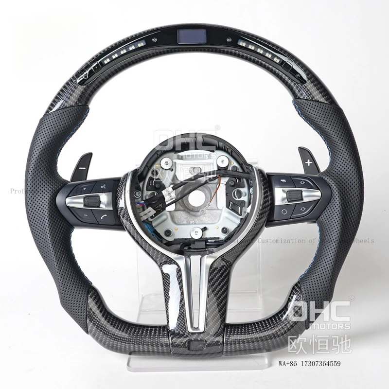 Hot for 06-18 BMW E60 M3 model styling modification LED carbon fiber multifunctional flat-bottom steering wheel assembly