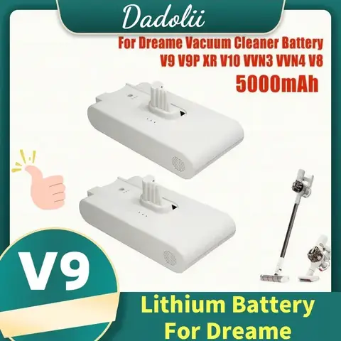 Dreame V8 V9 V10 V9P XR VVN3 VVN4 휴대용 무선 진공 청소기 부품 교체 배터리 용 5000mAh 리튬 배터리