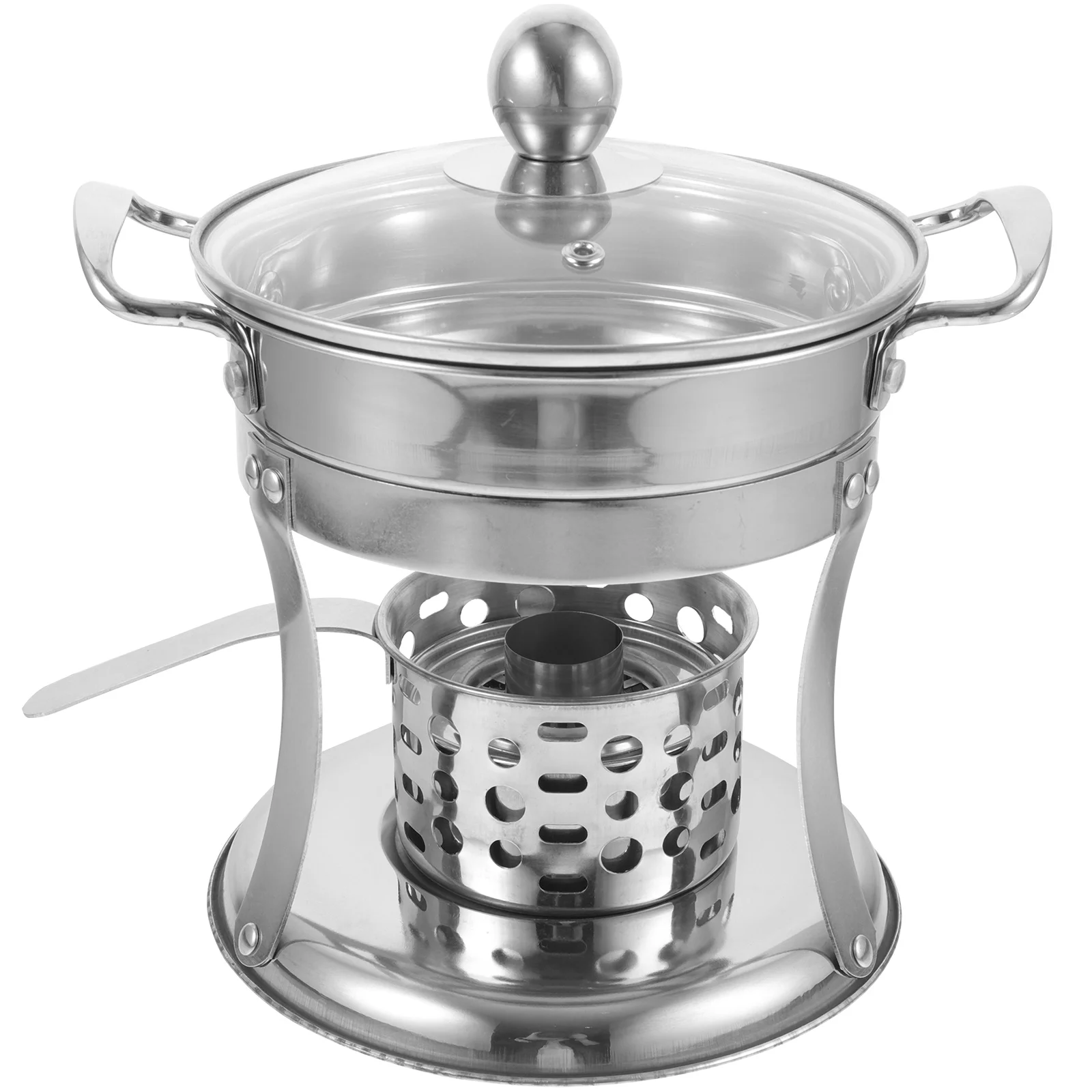 

Single Fire Stove Hotpot Cooker Chaffing Dishes Japanese-style Stainless Steel Multi-purpose Individual