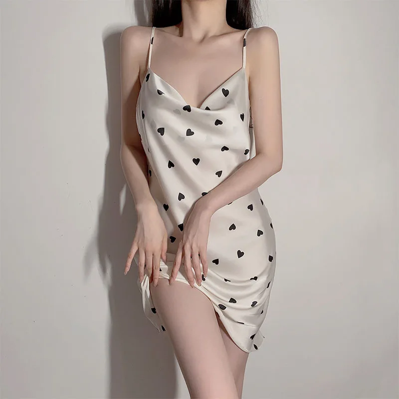 

150Kg Plus Size Women Suspender Nightgown Ice Silk Floral Loungewear Summer Korean Style Extra Large Size Sexy Home Pajamas