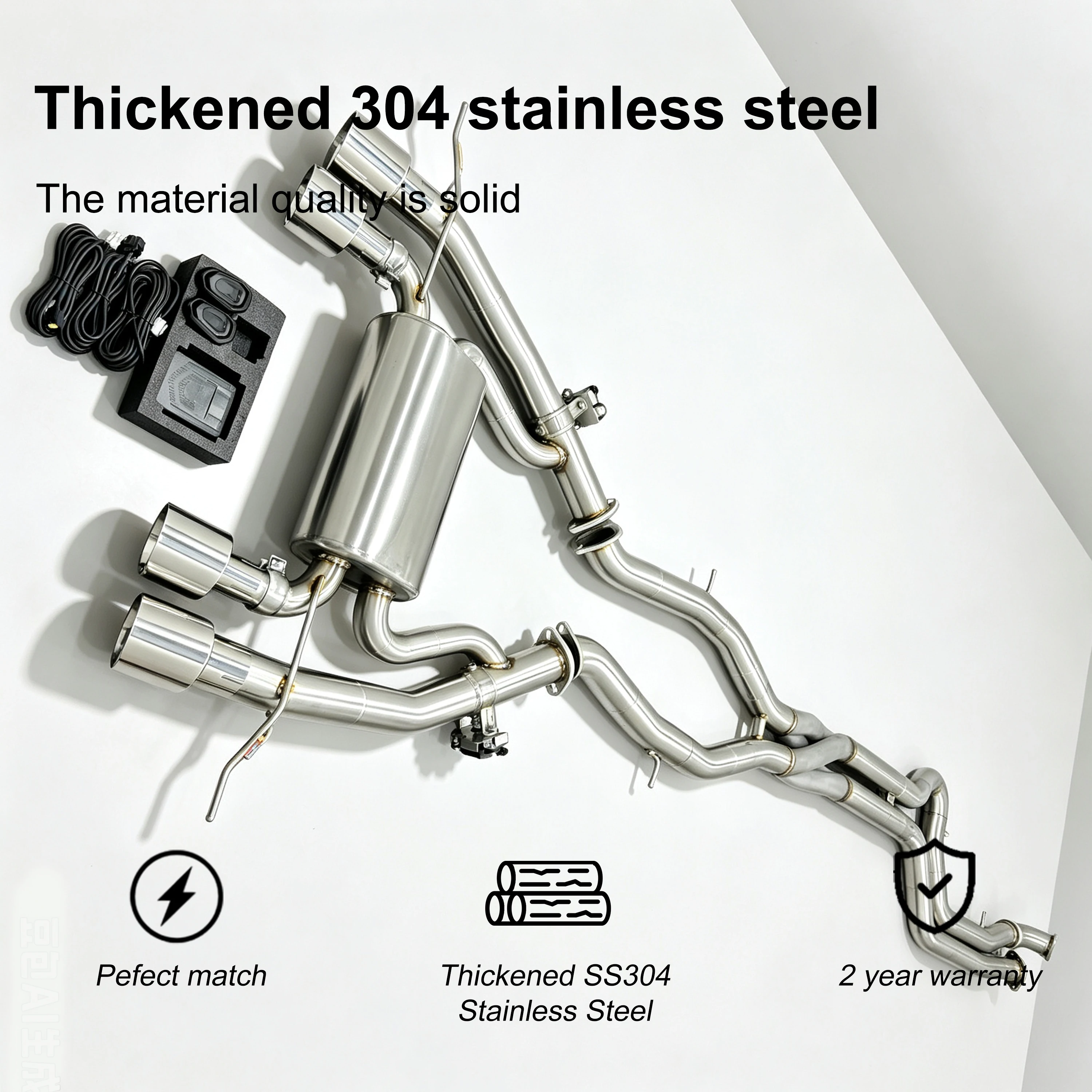 ACE Valvetronic Catback-Auspuffanlage Z-Rohr für BMW M3 G80 M4 G82 M2 G87 S58 3.0T mit Klappenschalldämpfer und Doppel-Auspuffendrohren – Detail 7