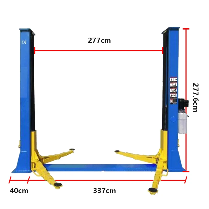JL830 Double Cylinder Hydraulic Two Post Car Lift 4-6 Ton Heavy Duty Low Ceiling Auto Lift with 12-Month Warranty