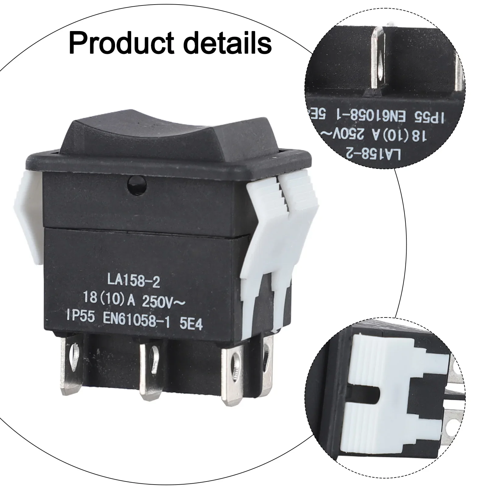 

Innovative Design The waterproof rocker switch model is For LA1582 rated at standard voltage current of the switch