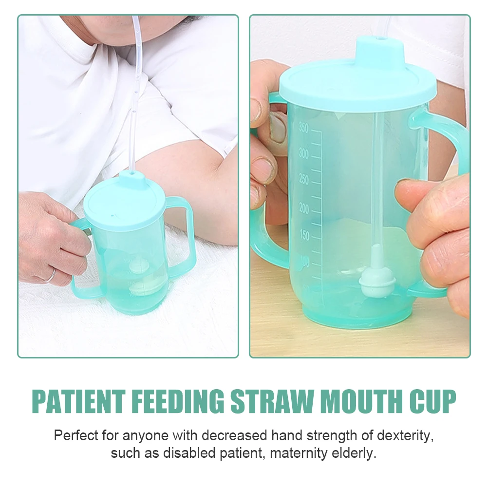 

Drinking Cup Straw Lid Disabled Patient Leak Proof Mug Reusable PP Silicone Hospital Feed Cup Convalescent Feeding Sippy Bottle