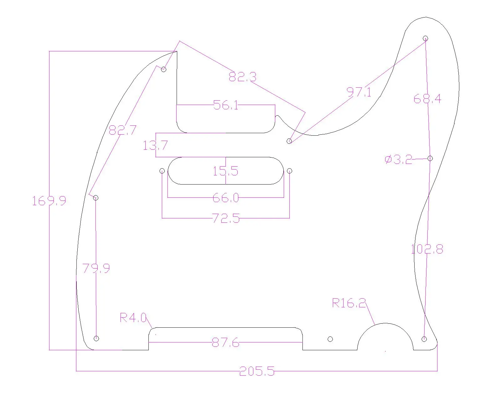 Dopro Matte Aluminum Tele Pickguard Matte Anodized TL Pick Guard Metal Scratch Plate for USA/Mexico Fender Tele/Telecaster