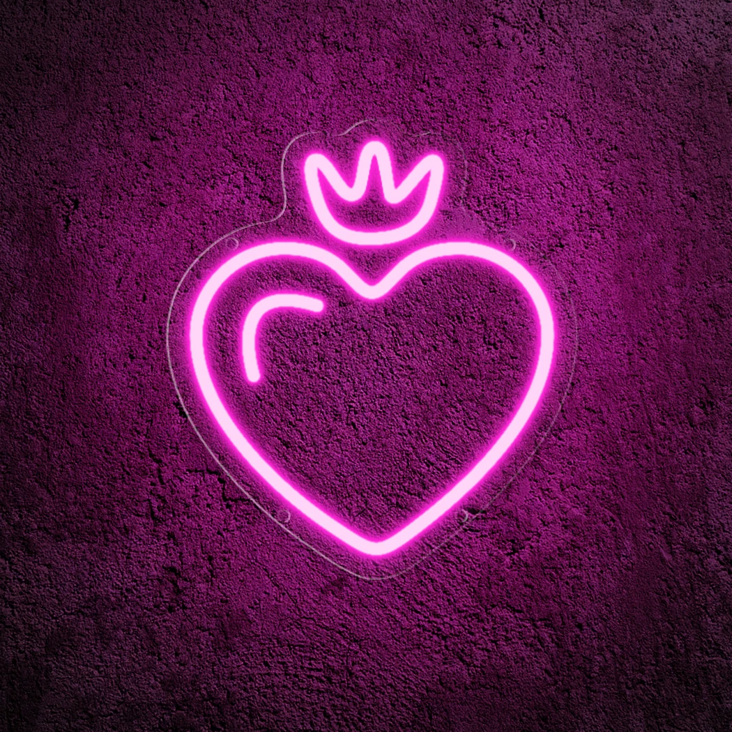 Charming Heart Crown LED Neon Sign USB Powered Perfect for Girls' Room Living Room Decor Birthday Valentine's Gift Wedding Lamp