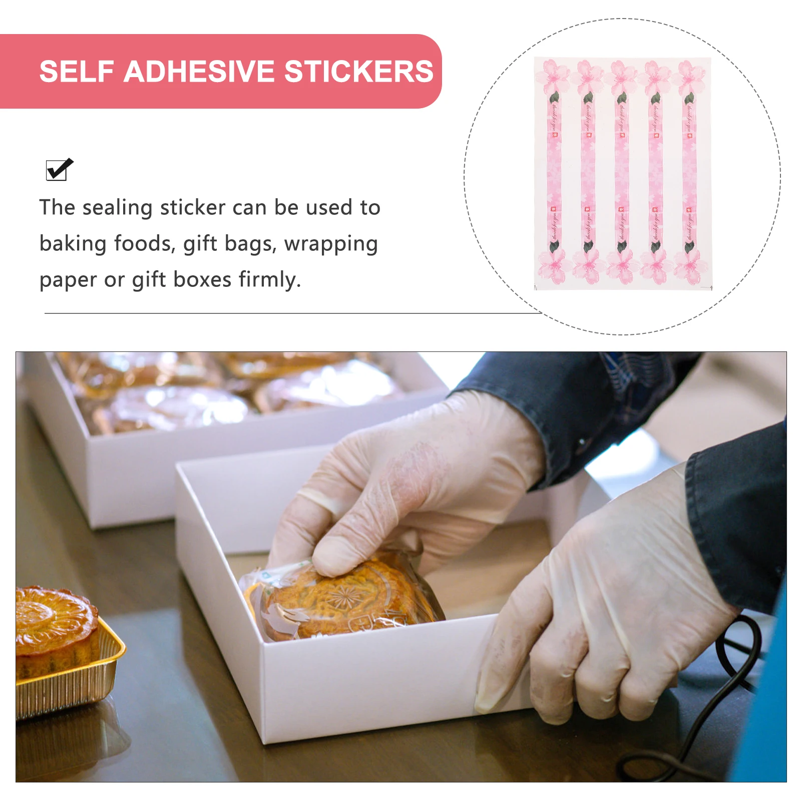 

Stickers 3D Buckle Gift Gift Seal Sticker Decals Packaging Labels Bakery Foods Decorative Self Adhesive White Card
