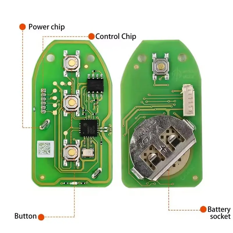 Efficientt-XKHY01EN Wire Remote Key 5PCS Set Including Chip For Hyundai 3+ 1 Buttons English Version Working With Xhorse VVDI Ke