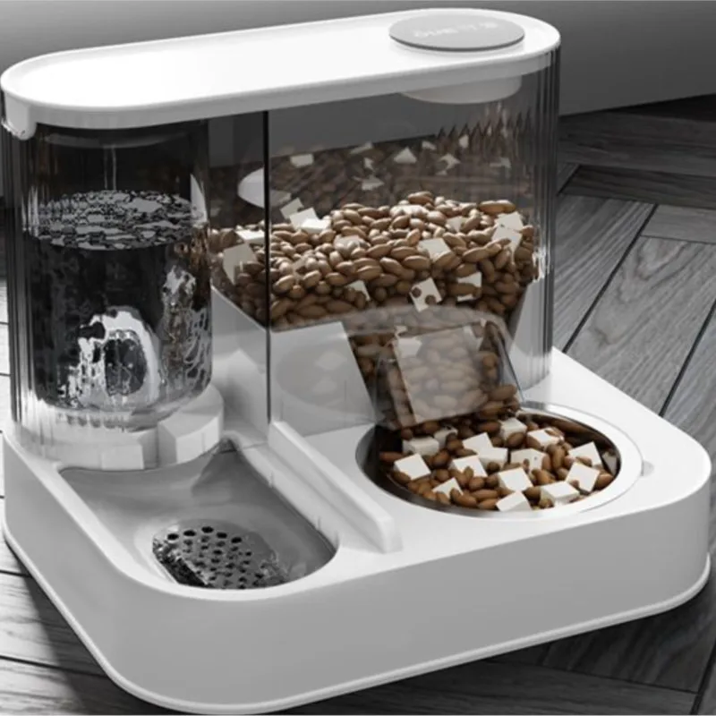 

Автоматические поилки для домашних животных, двойные миски из нержавеющей стали для собак и кошек, большой объем, прозрачные кормушки LJ195