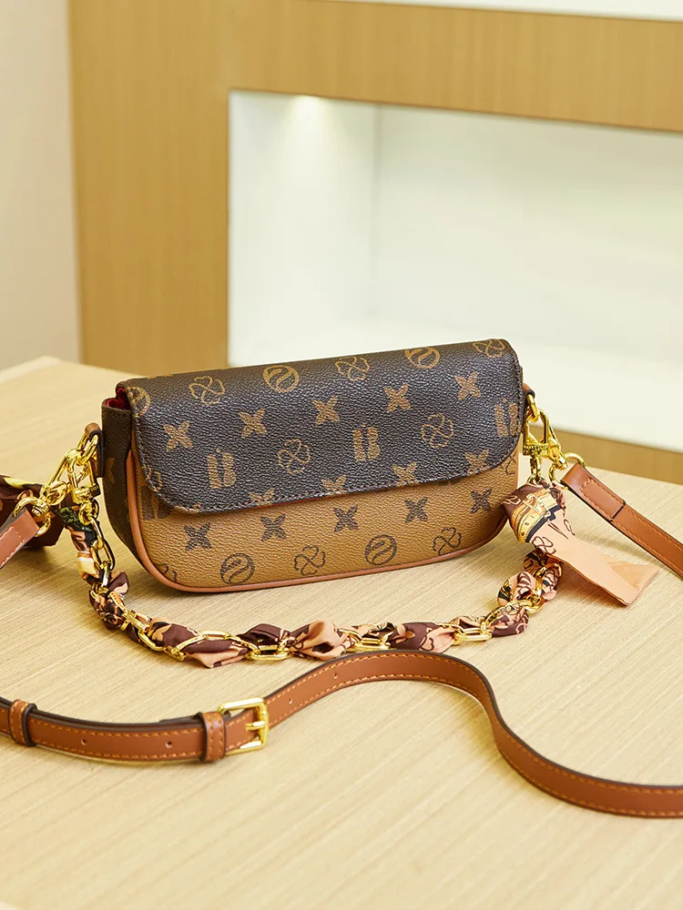 2024 The new online celebrity mahjong bag light luxury casual fashion aged single shoulder crossbody bag M046 for women