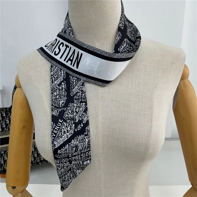 New Design Tarot Scarf Women Luxury Brand Scarf Bag Hair Skinny Silk Scarves Fashion Foulard Neckerchief Headband For Lady