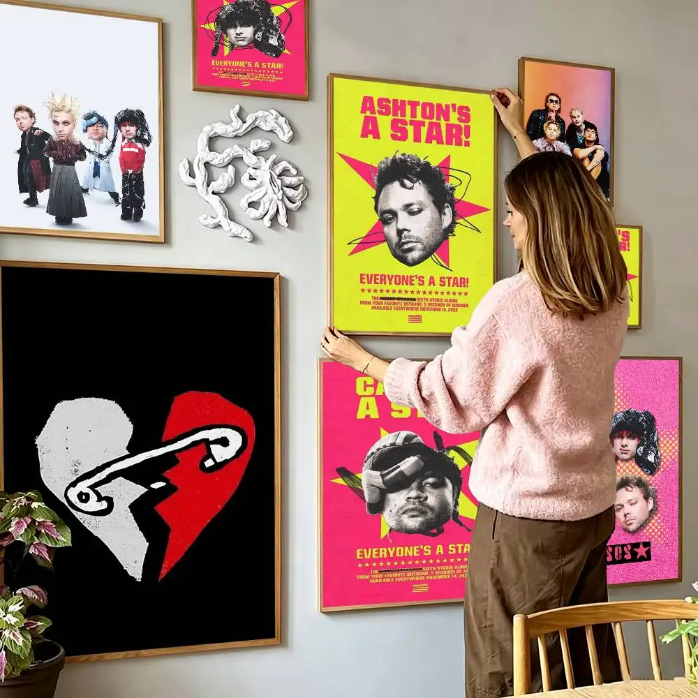 5-Seconds of S-Summers 5SOS  Poster Waterproof Wall Art Sticker For Bar Living Room Vintage Decor High Quality Print Gift