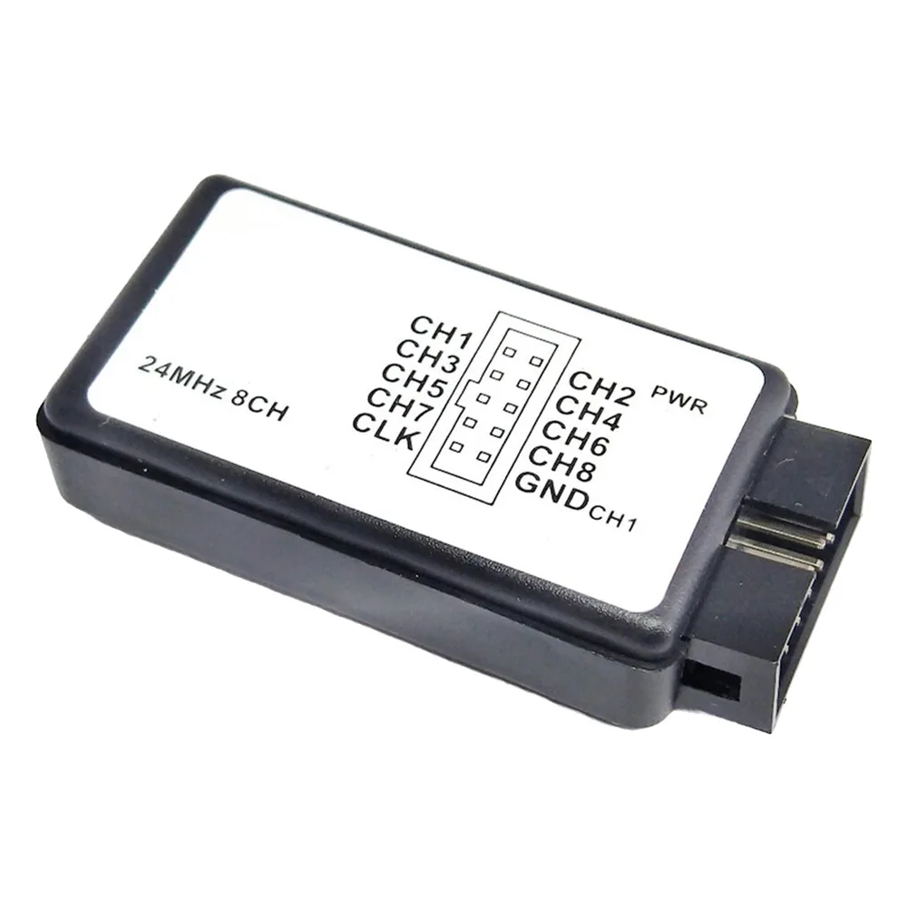 محلل منطق USB 24 ميجا هرتز 8 قنوات لتصحيح أخطاء إشارة UART مجهزة بحماية من الجهد الزائد يعمل على نظام التشغيل WIN7 و2K