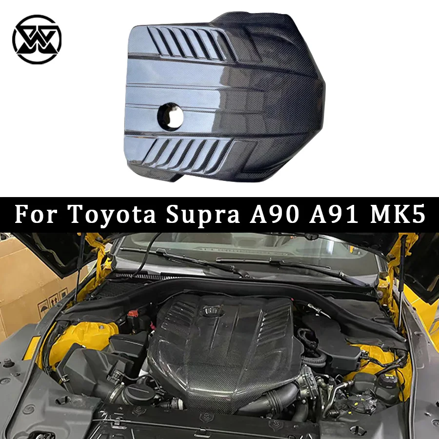

For Toyota Supra A90 MK5 Carbon Fiber Engine Cover Replacement Engine Hood Interior Hood Trim Body Kit Car Accessories 2019+
