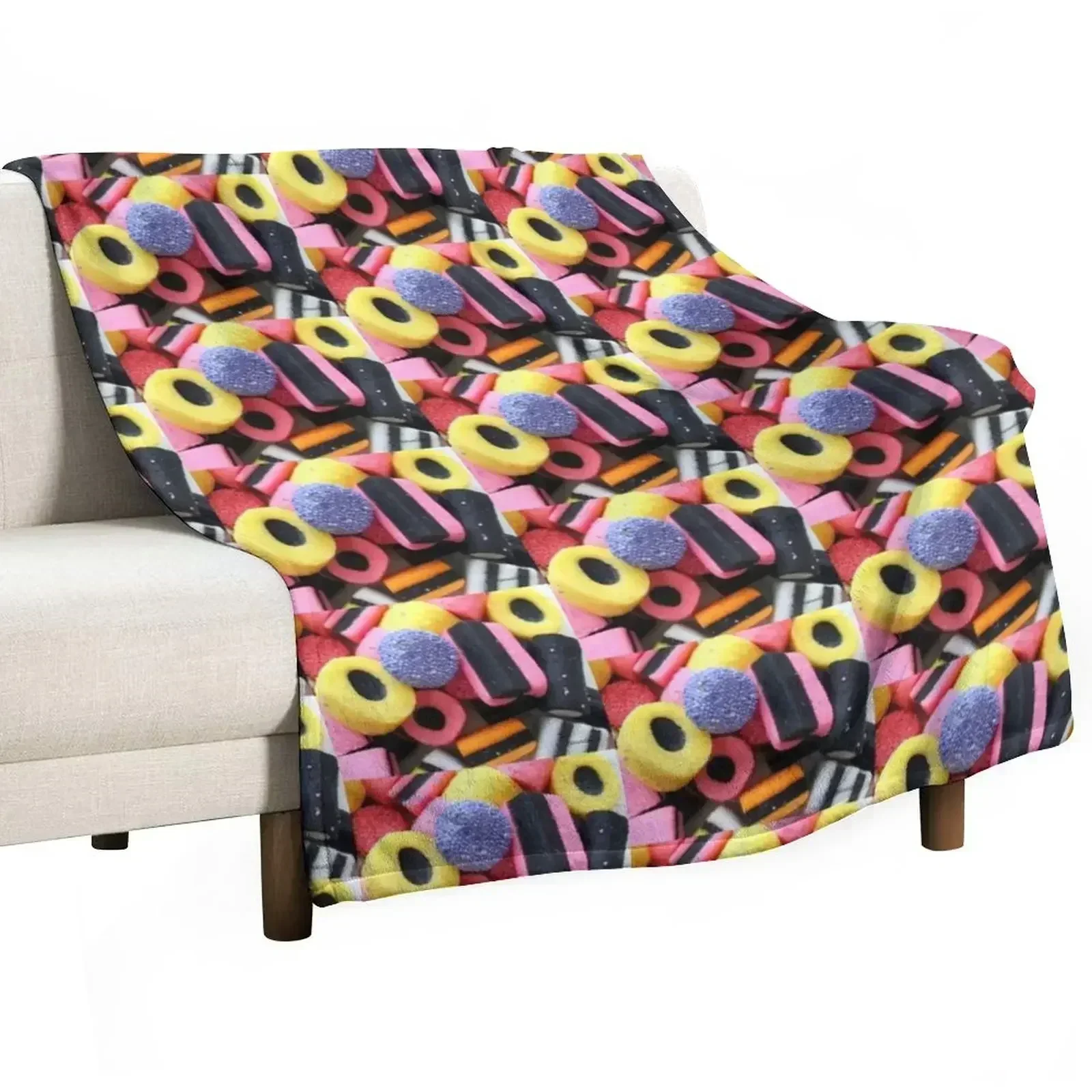Liquorice Allsorts - You May Take One! Throw Blanket Decorative Soft Throw Blanket for Couch Sofa