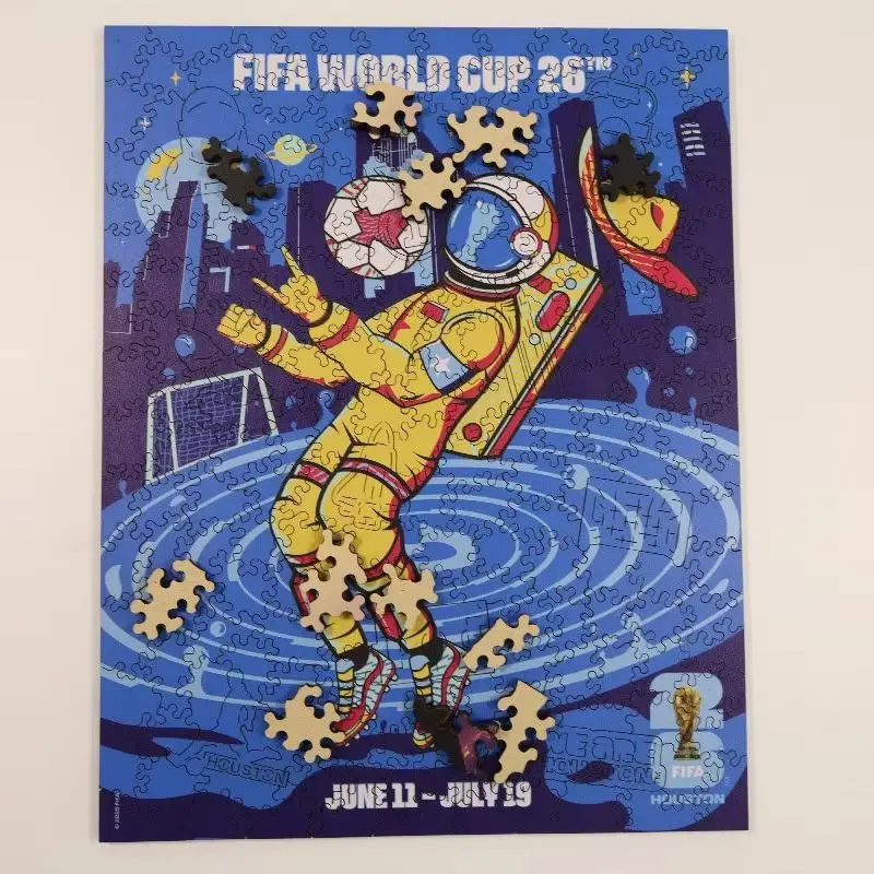 

FIFA World Cups Houston City Wooden Jigsaw Puzzle From The Space City Challenging Puzzle Game for Adults Souvenir Gift for Adult