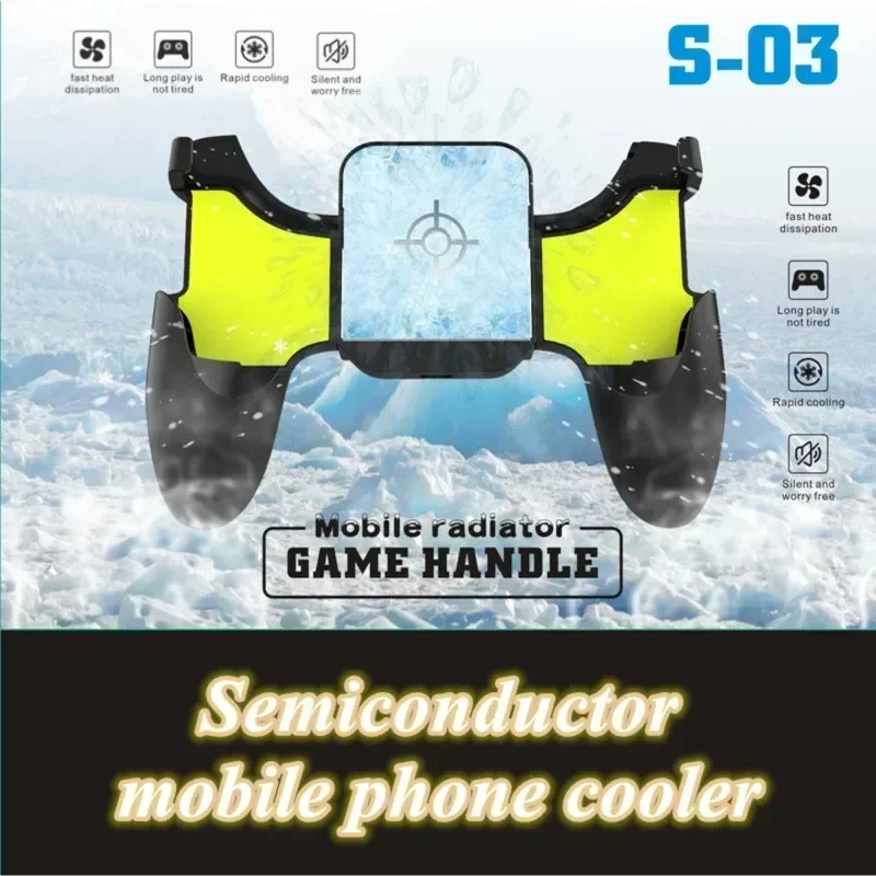 

S-03 Mobile Phone Gaming Accessories Gamepad Controller w/ Semiconductor Radiator for PUBG Game Cooler Handle for IPhone Android