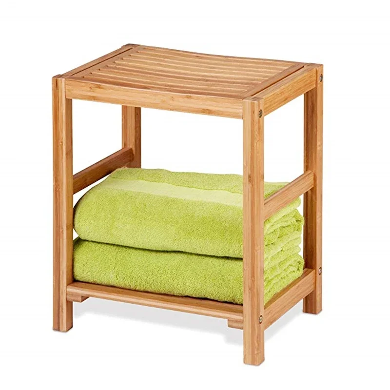 

Bamboo Shower Seat Bench Wooden Bathroom Stool Spa Chair bamboo chairs for living room