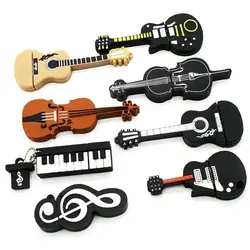 USB Flash Drive 2.0 Cartoon Music Model Guitar Violin Cello Beth 4GB 8GB Mini Memory Stick 16GB 32GB Keychain Gift 64GB