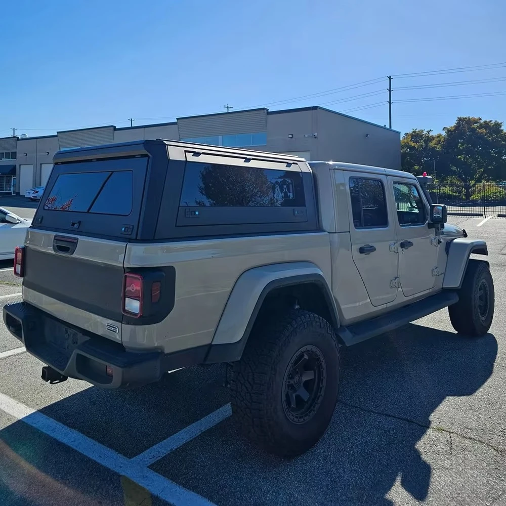 

High Quality Aluminum Alloy Waterproof Pickup Canopy Hardtop Truck Topper Bed Cap No-Drill Installation Tailbox Function for