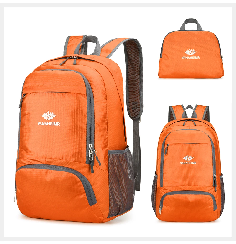 23l packbarer Rucksack faltbare ultraleichte Outdoor-Reisetasche großer zusammen klappbarer Rucksack Wander reise rucksack Bergsteiger-Tages rucksack Geringes Gewicht hohe Kapazität Wasserabweisendes Gewebe Top Punc – Detail 26