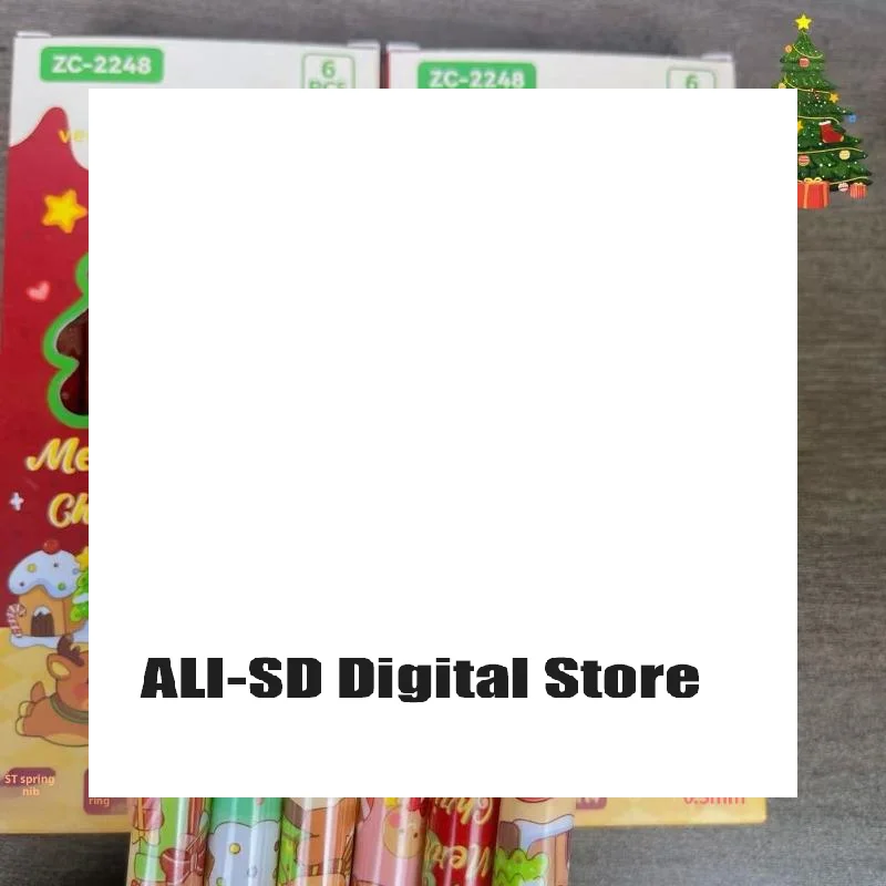 6 шт., милая рождественская карманная ручка с героями мультфильмов, черные чернила, быстросохнущая милая нейтральная ручка, школьные канцелярские принадлежности для студентов и детей