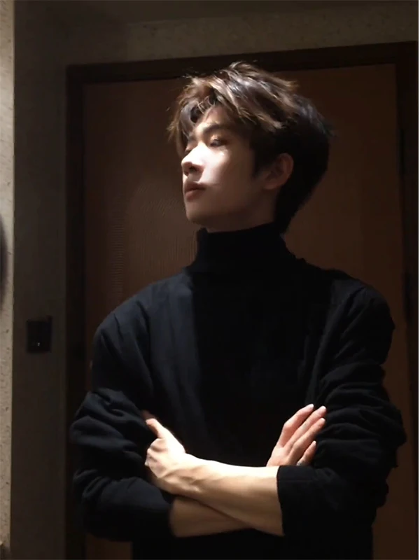 

Cleanfit Thiened High Collar Men's Knitted Sweater Bla Warm Inner Wear Elastic Slim Fit Base irt Casual Sle Long Sve