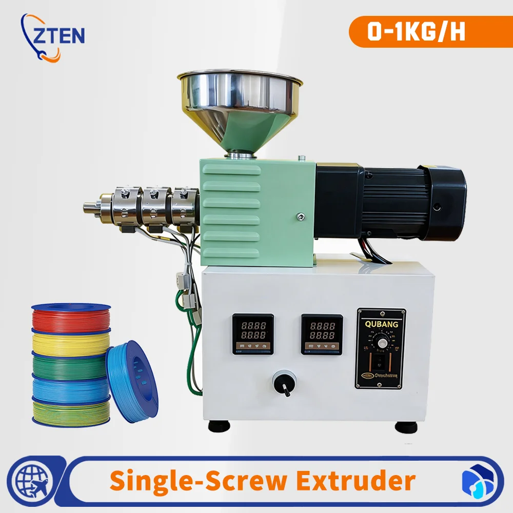 SJ15 Mini Desktop Single Screw Extruder, Vertical Small Lab Plastic 3D Filament Extrusion Machine Equipment Instrument