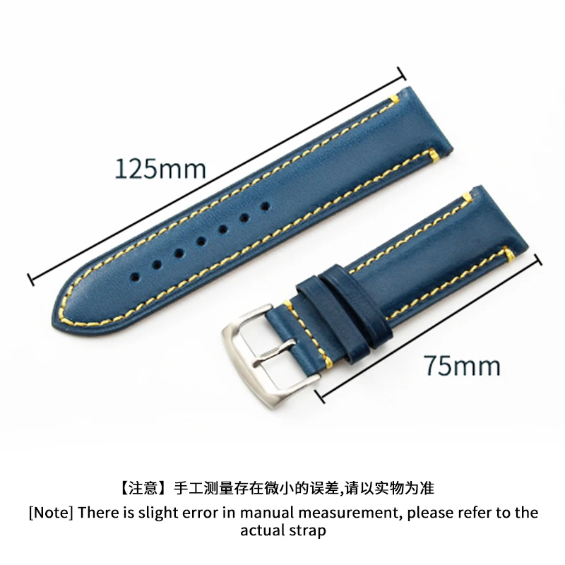 Genuine Leather Watchband for Citizen Blue Angel At8020 Aw1230 H820 Eco-Drive Cowhide Safe 22 23 Durable with Tool Watch Strap