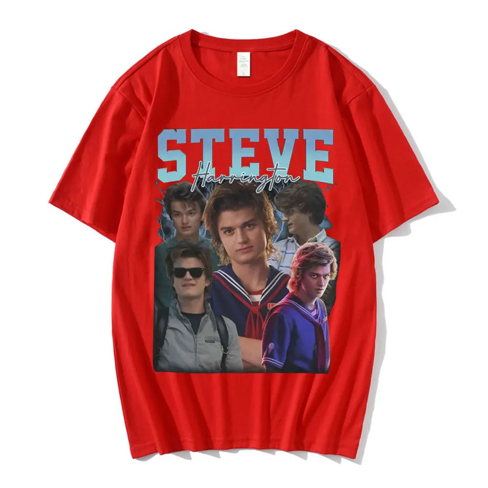 Steve Harrington T-shirts Men\'s Graphics Print T-shirt Unisex Short Sleeve Oversize Pure Cotton T Shirt Harajuku Streetwear