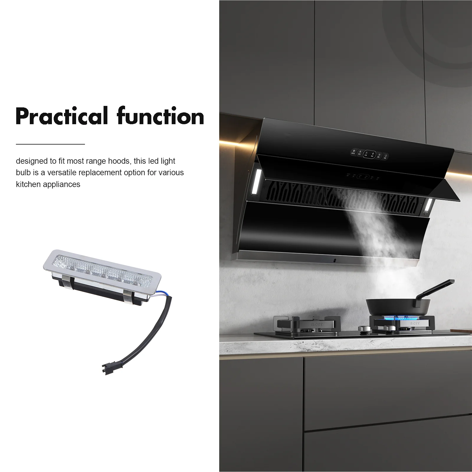 Bombilla LED para capó de cocina, lámpara de humo para cocina, iluminación integrada, reemplazo de plástico