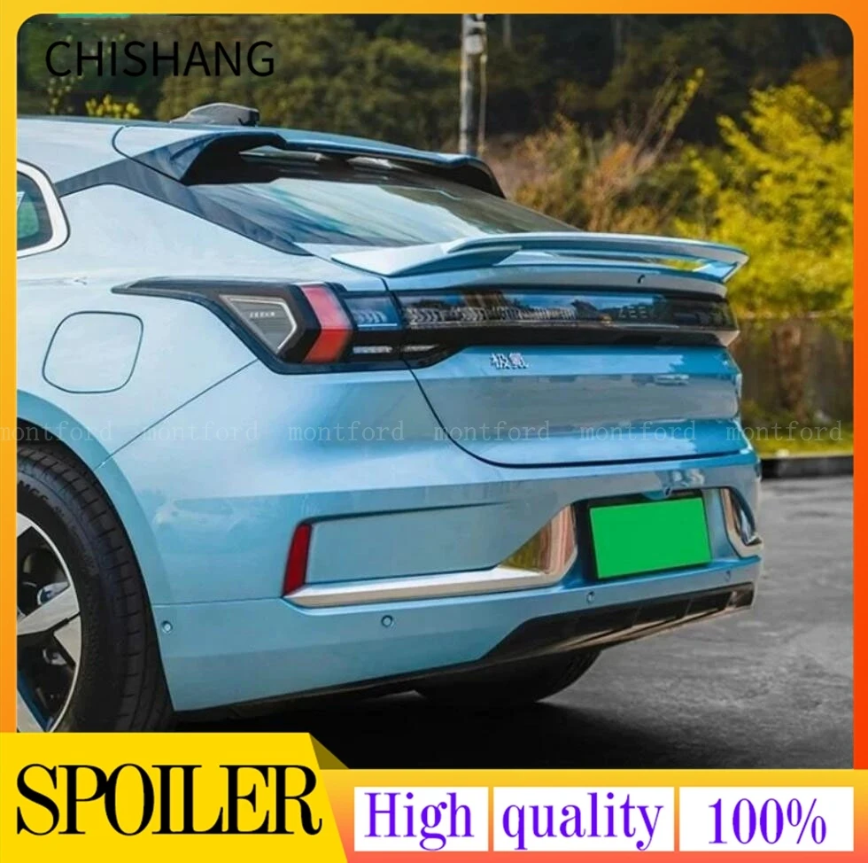 

For ZEEKR 001 2021-2023 Zeekr Car Accessories 1Pcs ABS Plastic Unpainted Color Rear Spoiler Wing Trunk Lid Cover Car Styling