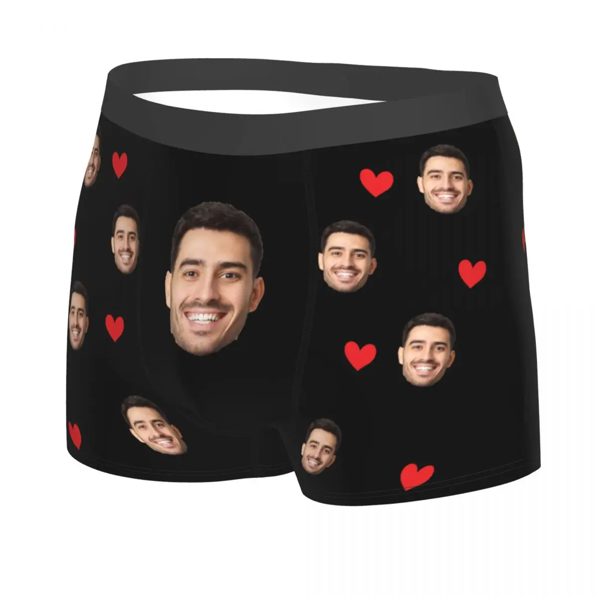맞춤형 얼굴 사진 남성용 롱 언더웨어 복서 브리프 쇼츠 팬티 재미있는 통기성 언더팬츠 남성용