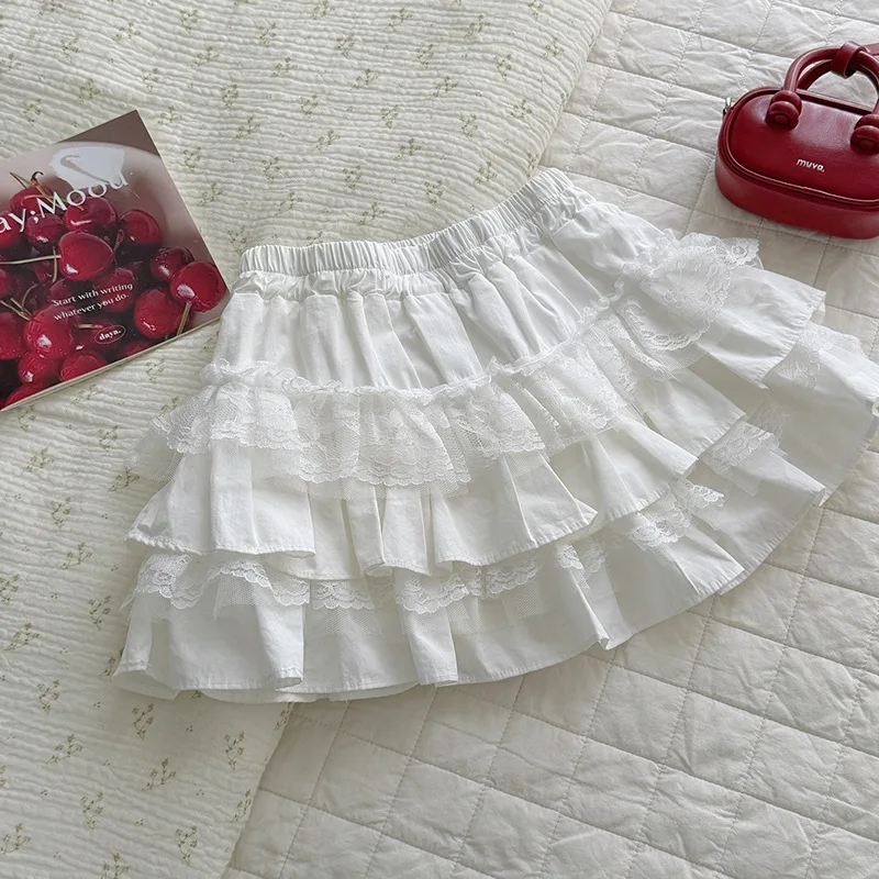 

Girls Princess Skirt 2026 Spring Summer New French Sweet Half Skirt Cotton Elegant Short Skirt Children Wear