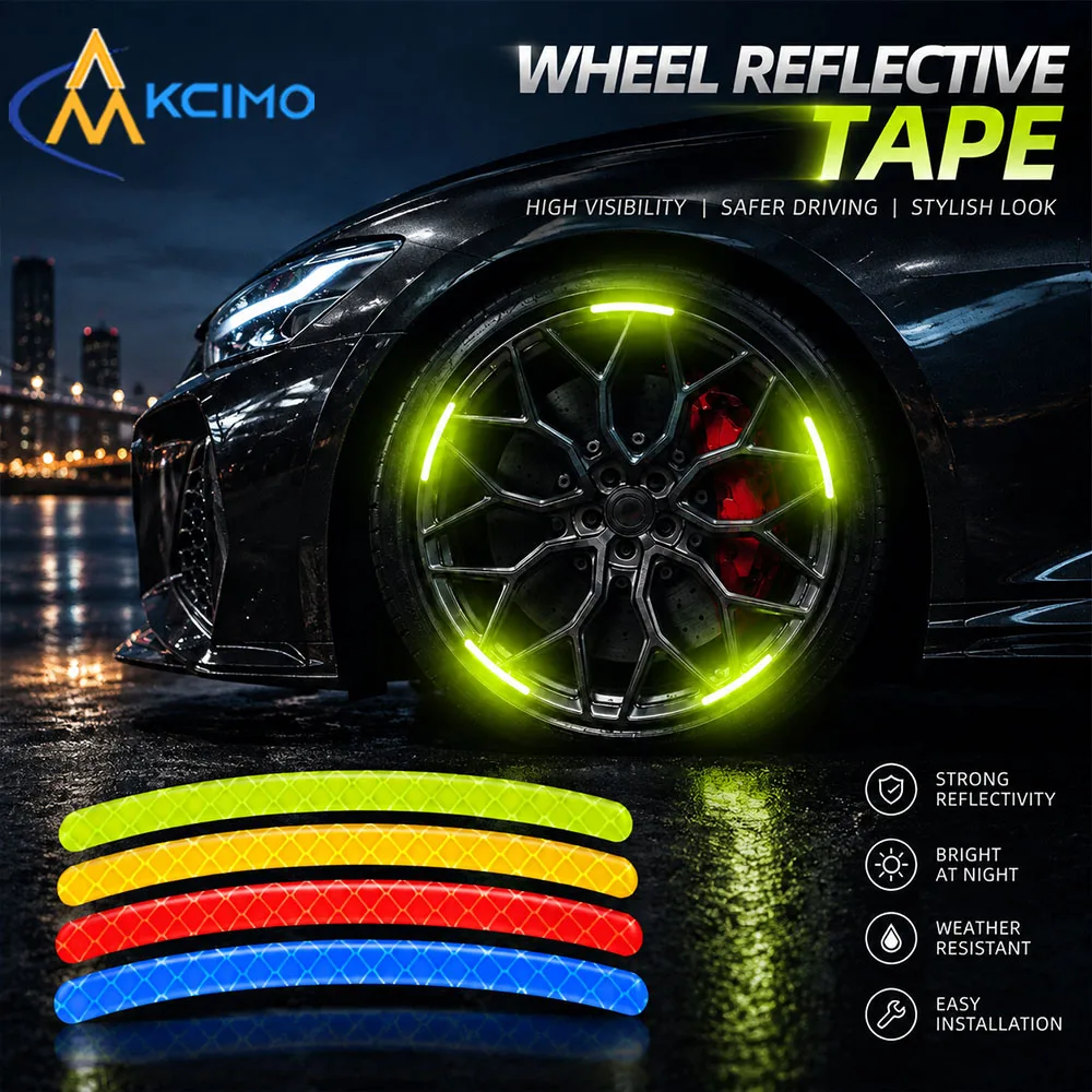 Car Wheel Reflective Tape 20Pcs Rim Reflective Stickers High Visibility Night Safety Decals Car Motorcycle Wheel Hub Decor