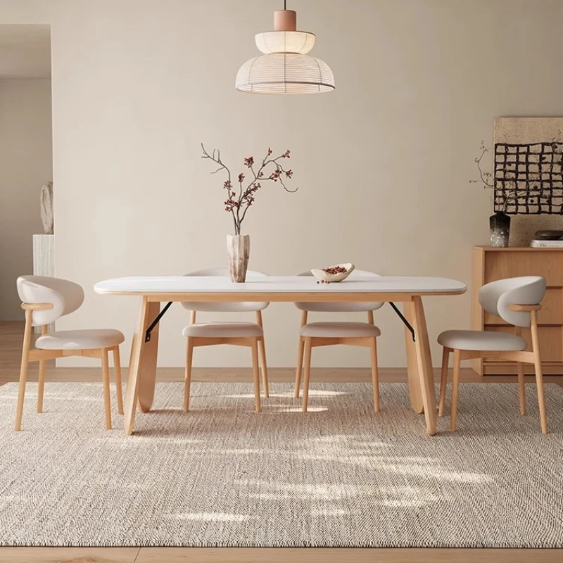 

White Modern Dining Table Rectangle Nordic Home Waterproof Dining Table Luxury Wood Mesa De Centro De Sala Kitchen Furniture