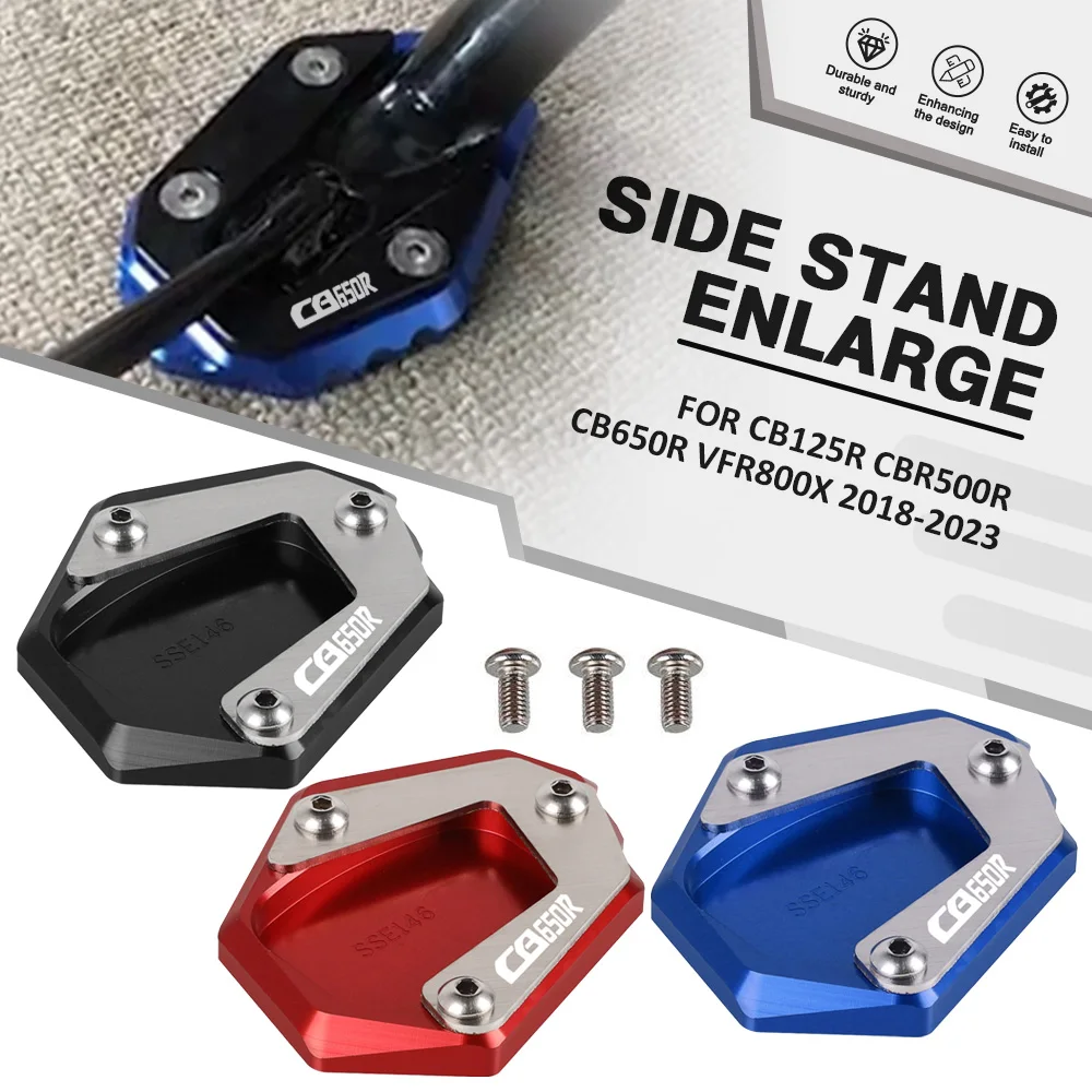 

FOR Honda CB125R CBR500R CB650R VFR800X Motorcycle Kickstand Extender Foot Side Extension Pad Support Plate Enlarged Base