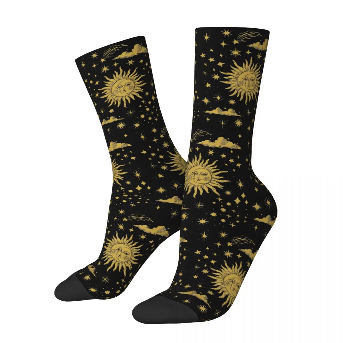 Sun And Moon Celestial Art Socks Harajuku Super Soft Stockings All Season Long Socks Accessories for Unisex Birthday Present