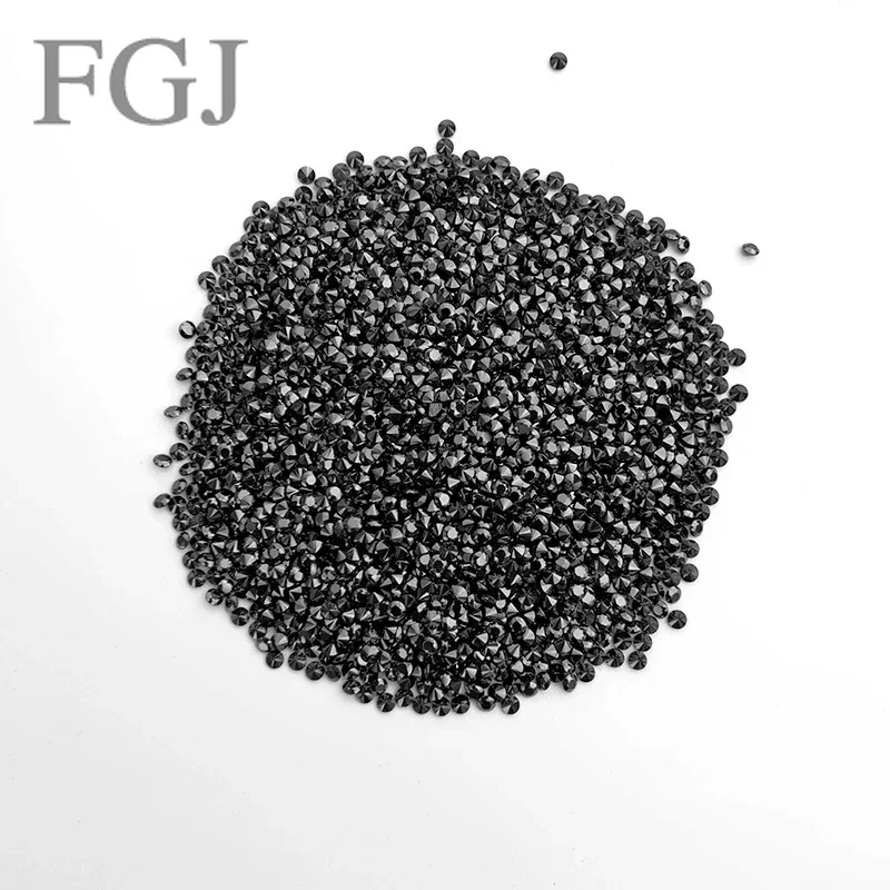 Top Factory Best Loose Moissanites 0.7~20mm Black Color Round Shape Excellent Cut Lab Grown D Color Moissanite Diamonds Stone be