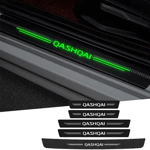Luminous Car Styling Door Sill Strip Threshold Stickers Decals for Nissan Qashqai Badge J11 J10 X-Trail T31 Kicks Navara Juke
