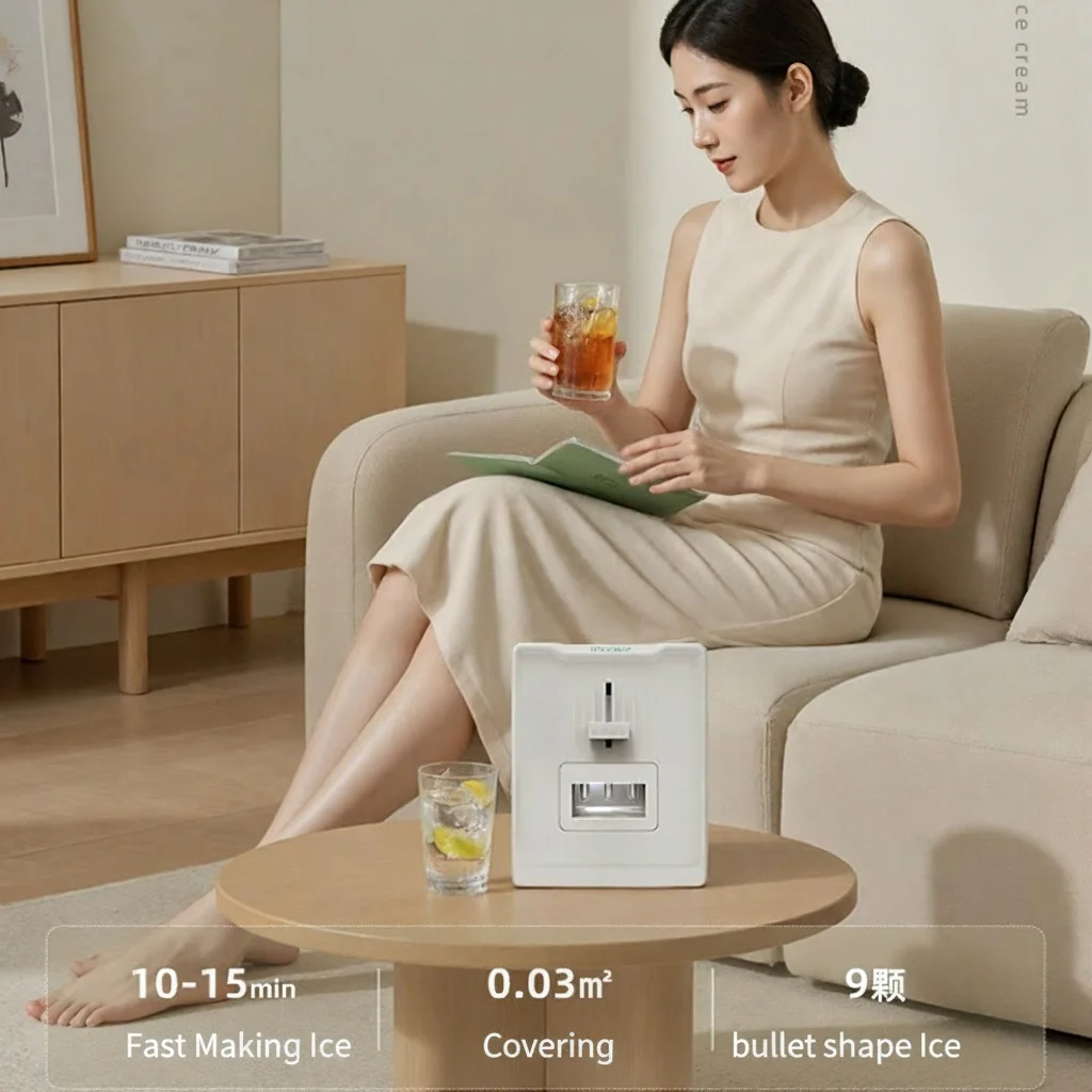 24V Portable Mini Ice Maker, 15 Mins to Make Ice , for  Kitchen & Bar