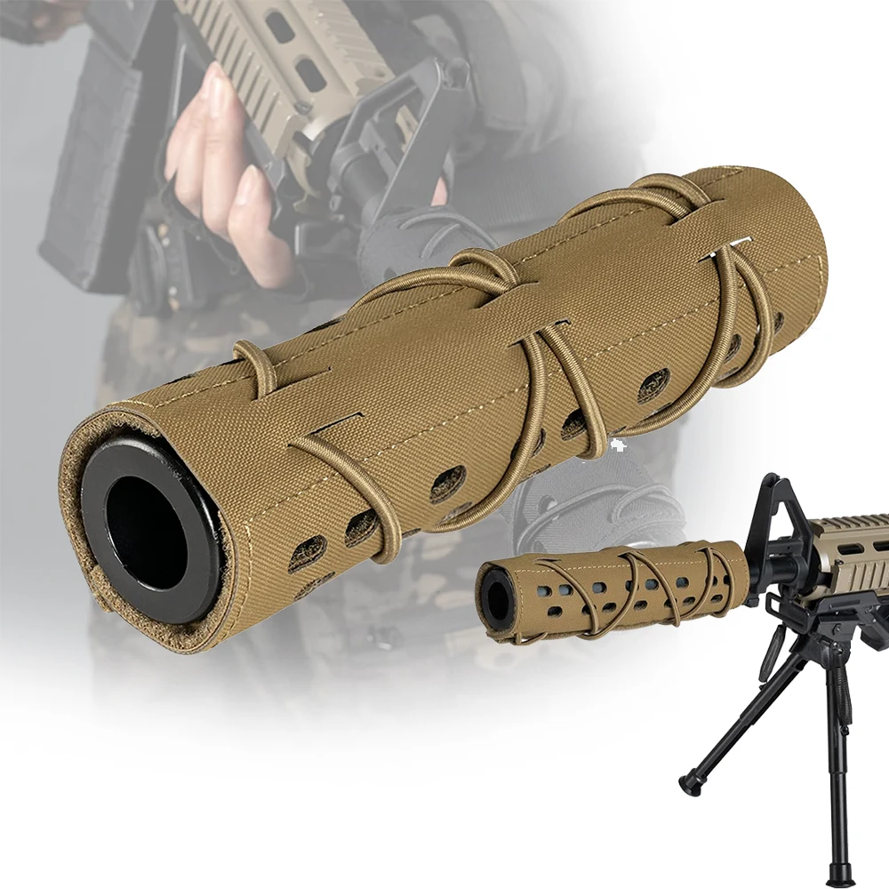 Capa protetora de silenciador tático Bolsa de pano anti-riscos Airsoft 18CM Escudo térmico Acessório de tiro de paintball CS de caça