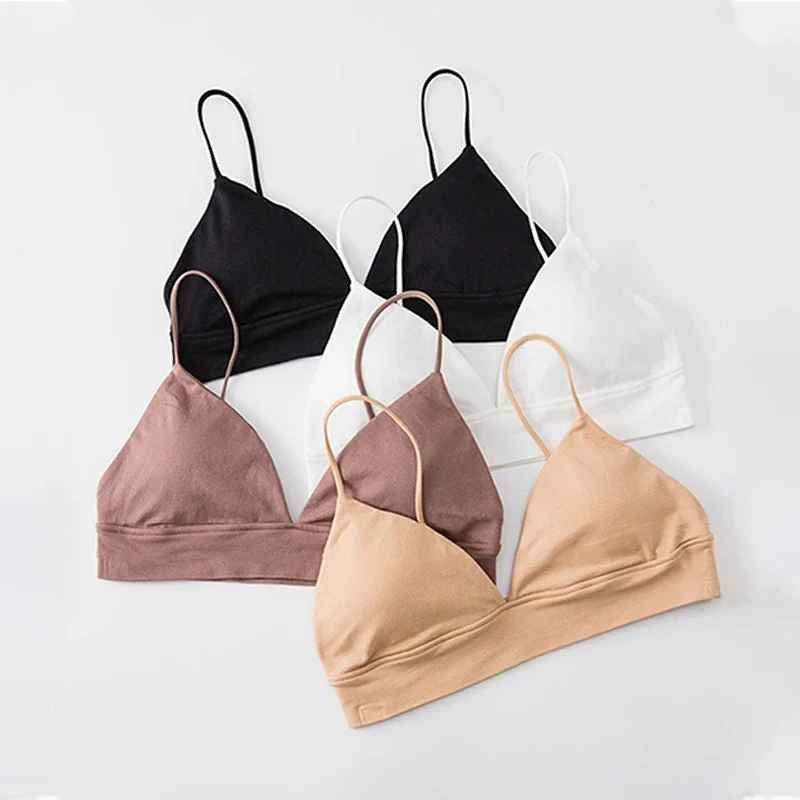 Summer Women Bra French Triangle Tube Top Sexy Seamless Bras Camisole Wireless Backless Lingerie Bralette