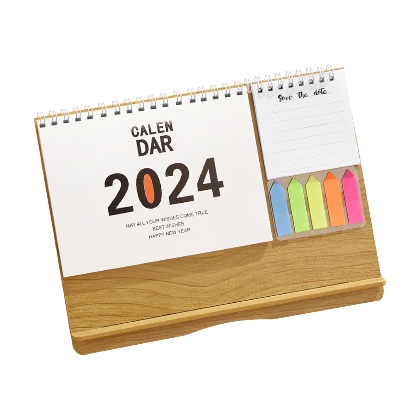 Desktop Calendar 2024 Ornaments Standing Flip Calendar for Lunar New Year Bedroom 12 Months Planner Family Friends Housewarming