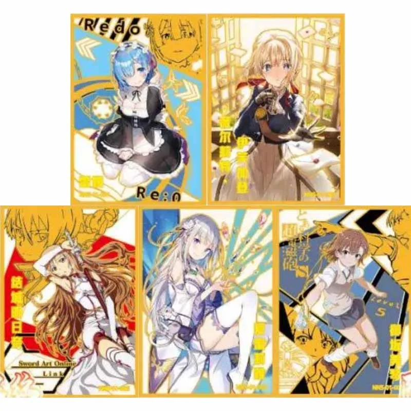 

Anime Goddess Story Metal Tri-Fold Flash Card Rem Emilia Anya Forger Nezuko Collection Toy Solitaire Christmas Birthday Present