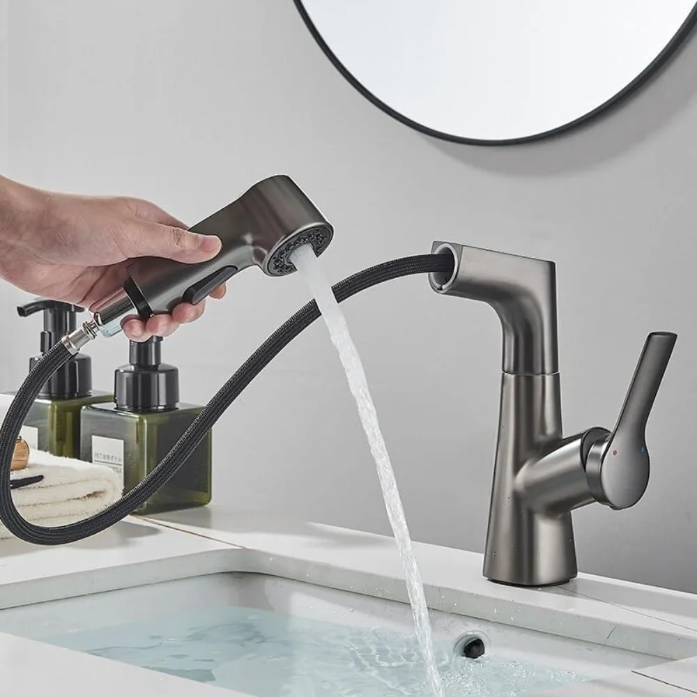 

Двухфункциональный смеситель для раковины на палубе с вращающимся изливом для холодной и горячей воды из латуни для использования в ванной комнате